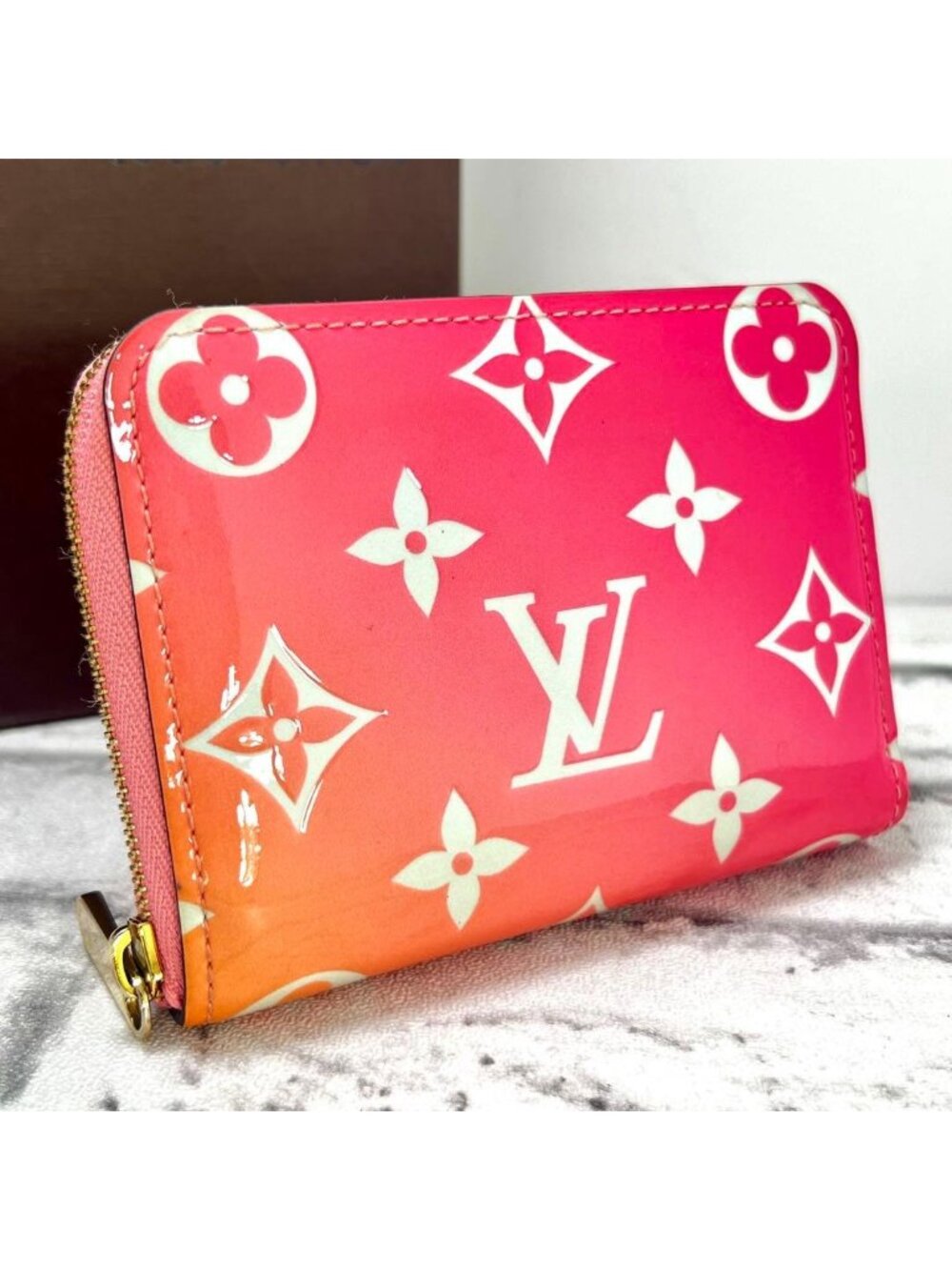 Louis Vuitton Valentine's Day Limited Vernis Sunrise Zippy Coin Purse